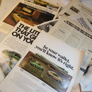 Vintage Lot of 8 Life Magazine Car Automobile Ads Advertising 1970's